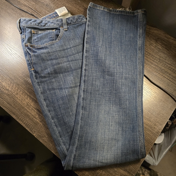 Carhartt Women's Boot Cut Jeans - Blue with Gold Stitching - Picture 2 of 7